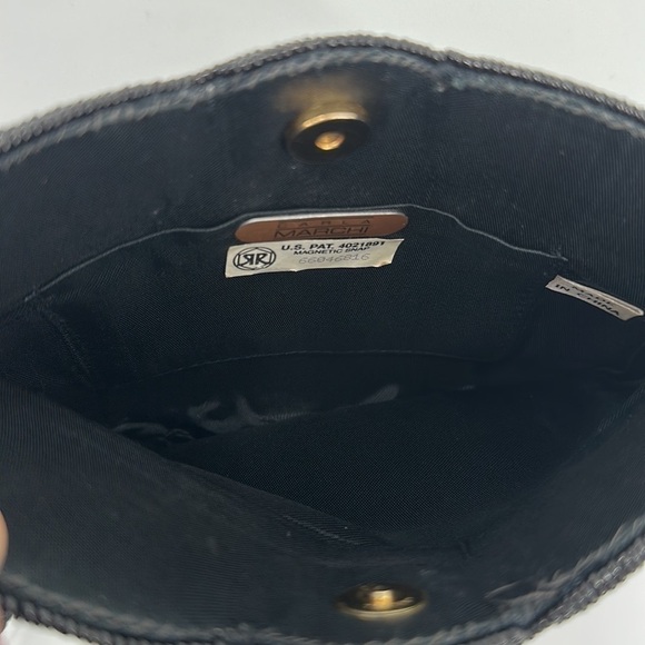 Carla Marchi Black Beaded Evening Clutch Shoulder Bag Purse - Picture 4 of 8